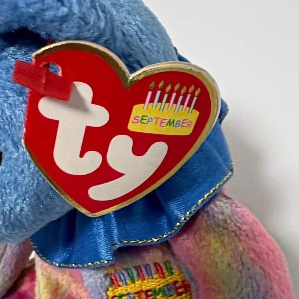 Ty Beanie Baby September Birthday (1st Birthday Series) Sapphire Nose Birthstone